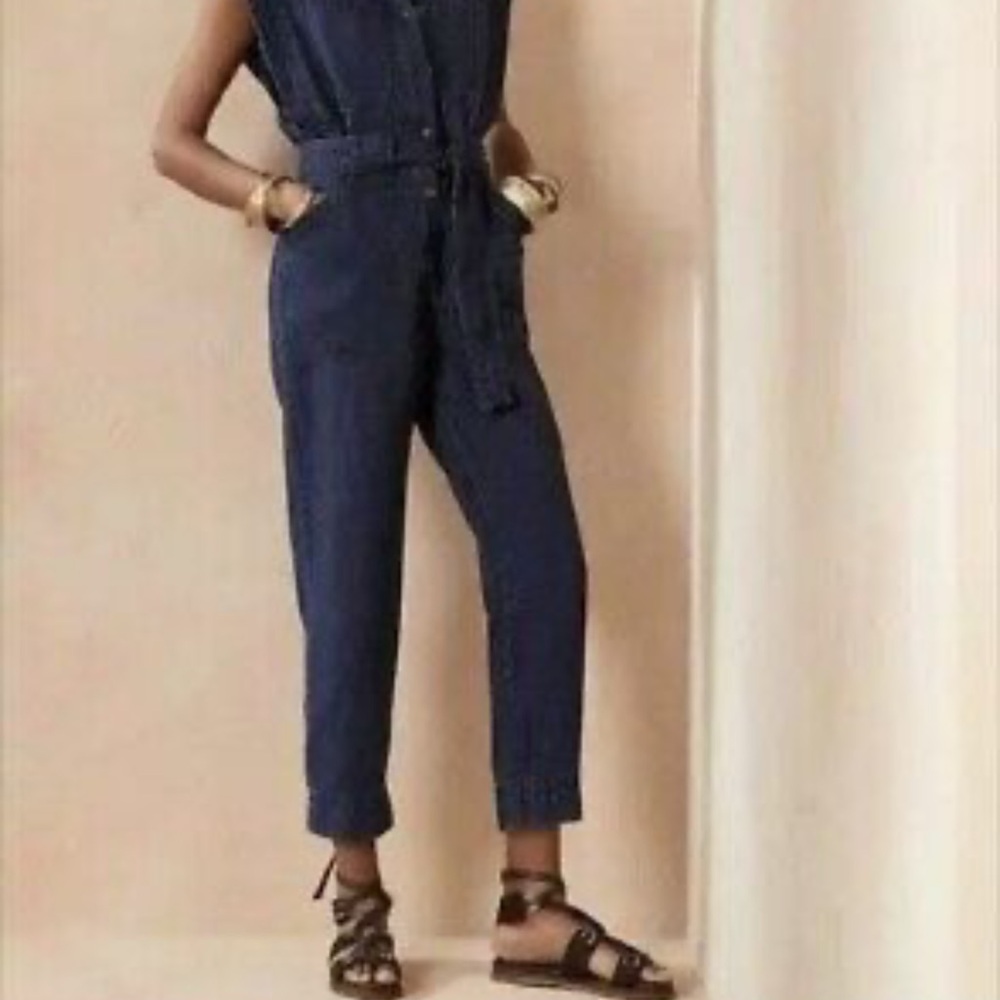 Banana Republic Blue Denim Jumpsuit